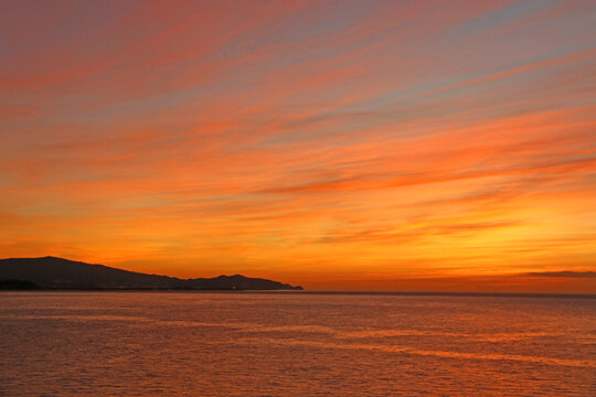 Winter sunrise over the Mediterranean	