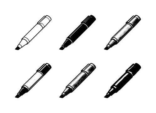 Permanent marker pen with chisel tip used for bold writing labeling and drawing on various surfaces  containing