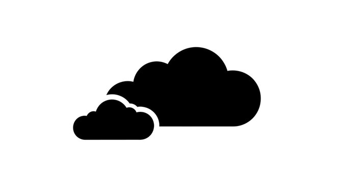 Simple black cloud icon representing digital data storage.