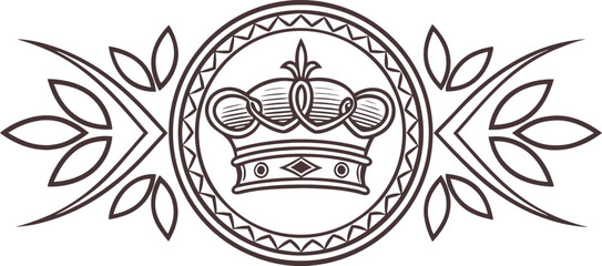 Luxury belarus independence emblem with crown and floral motifs © CDMIZAN