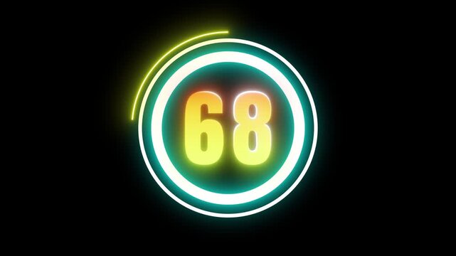 animated 90 second countdown with target symbol on transparent background