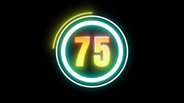 animated 100 second countdown with target symbol on transparent background