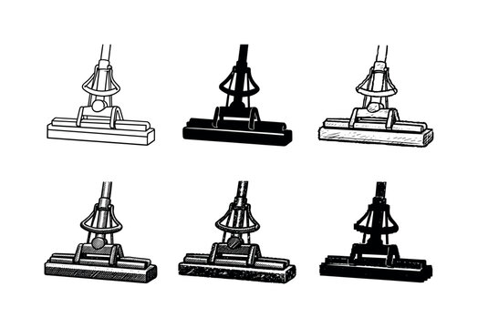 Sponge mop with squeeze mechanism and wide cleaning head, intended for wet cleaning tasks | Create ONE image containing EXACTLY