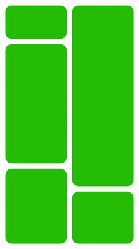 bento or collage animation with green multiscreen slide show shapes or ui panels animation with green screen