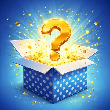 A blue box with a question mark coming out of it