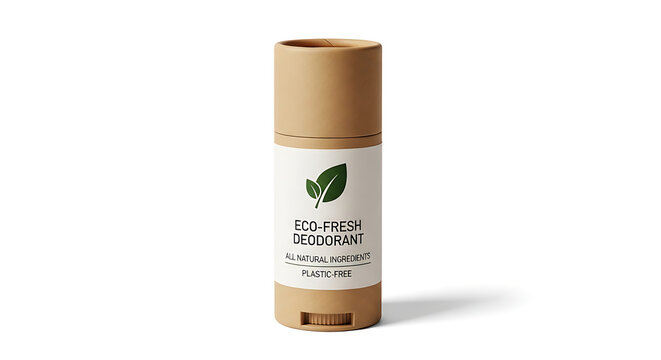 Ecofriendly deodorant stick with natural ingredients and plastic free packaging
