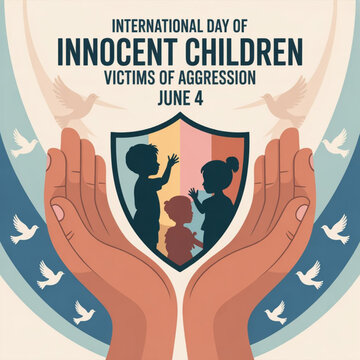 International day of innocent children victims of aggression awareness poster Vector, illustration