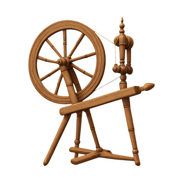 PNG Vintage wooden spinning wheel