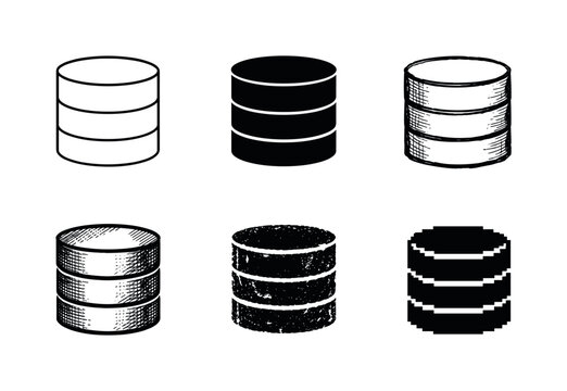 Enterprise database server cylinder graphic symbolizing centralized information storage and retrieval | Create ONE image