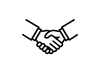 Isolated handshake outline icon representing partnership, business deal, trust, and agreement concept © Oisin