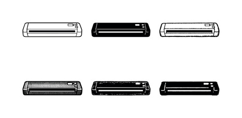 Portable sheet fed scanner device for quickly scanning receipts contracts and forms | Create ONE image containing EXACTLY six