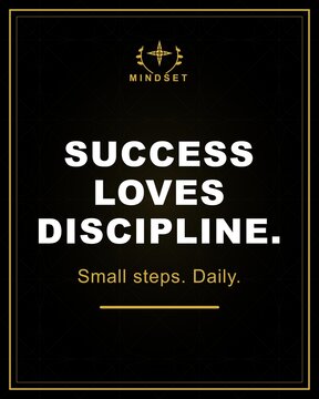 Success Loves Discipline &ndash; Mindset Motivational Poster