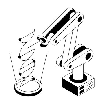 An isometric style illustration showing genetic engineering