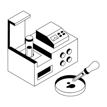 illustration depicting a spectrometer in isometric style