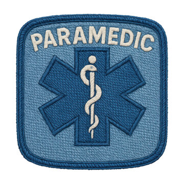 PNG Paramedic emblem with medical symbol.