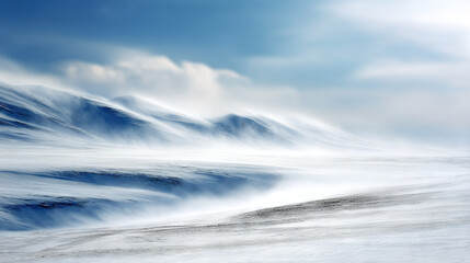 Snowy Mountain Landscape with Dramatic Clouds