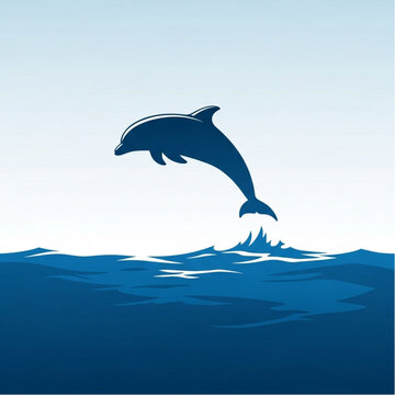 Dolphin Jumping Out of Ocean Water.