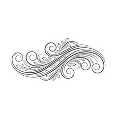 Fototapeta premium Elegant Black Swirling Floral Design Element.