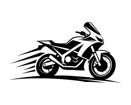 Sport Motorcycle Silhouette Logo Design Showing Speed And Motion With Modern Racing Bike Illustration. Ai Generated Vector