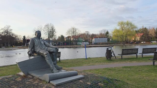 A trip through the parks on a spring day, Grodzisk Mazowiecki near Warsaw, Masovia, Poland.