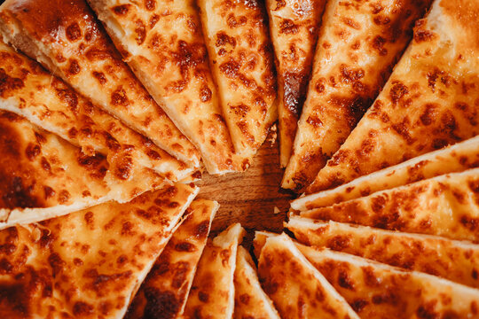 Top View of Sliced Cheese Bread