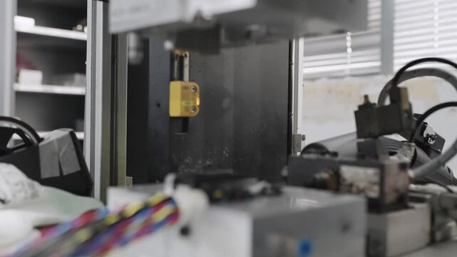 High precision cable connector molding equipment in industrial manufacturing setting
