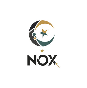 Professional abstract geometric logo for modern business brand NOX.
