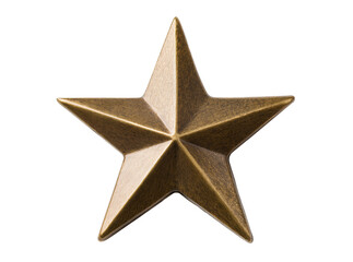 Obraz premium Isolated metallic bronze five-pointed star emblem or decoration, abstract symbol for achievement