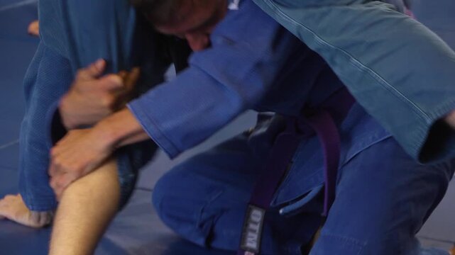 Fighter training wrestling, jiu jitsu 