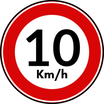 Speed Limit 10 kmh Traffic Sign Vector