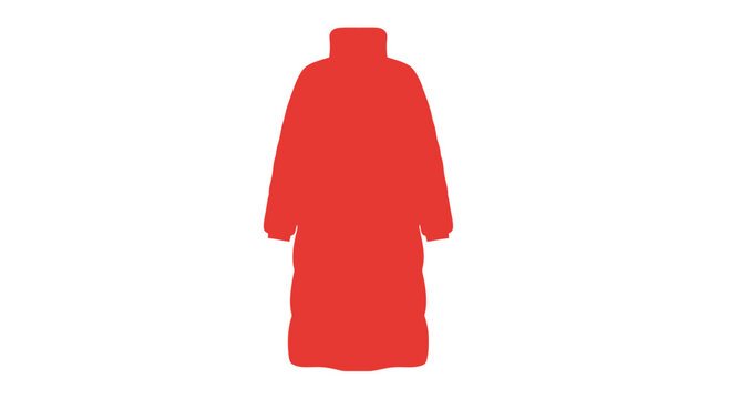Red Coat with High Collar and Long Sleeves.