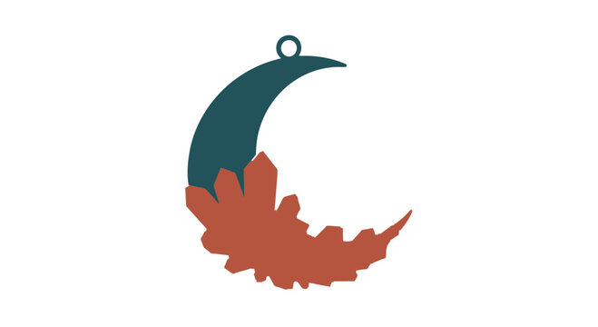 Crescent Moon Shape with Leaf Decoration.