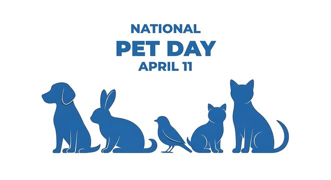 National Pet Day April 11th Celebration with Various Animals.