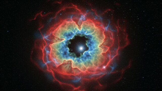 Vibrant supernova explosion in deep space with colorful nebula