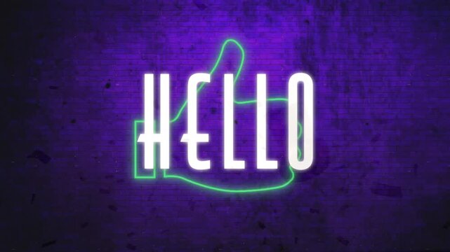 Animation of red neon text learn more over neon text