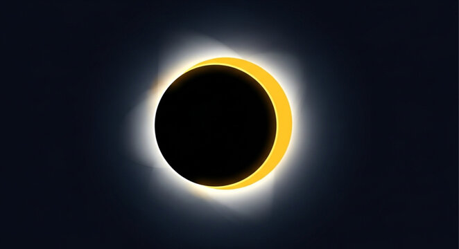 Total solar eclipse showing the suns corona and diamond ring effect.