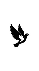 Fototapeta premium Black silhouette of a flying bird.