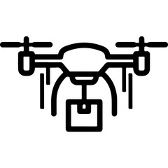 Fototapeta premium Modern Quadcopter Drone with Cargo Attachment Vector Illustration