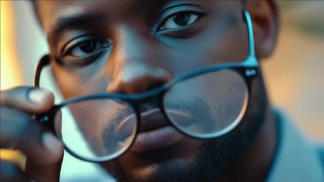 Thoughtful man in glasses, looking away from the camera.