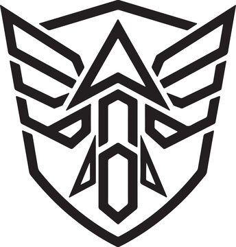 Classic black and white autobot transformers logo symbolizing strength, heroism, and advanced robotic technology