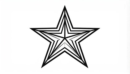 Obraz premium Abstract Geometric Star Shape with Layered Outline Design.
