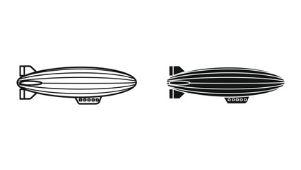 Black and white blimp illustrations with propellers and fins © SHAHRIYAR RASEL