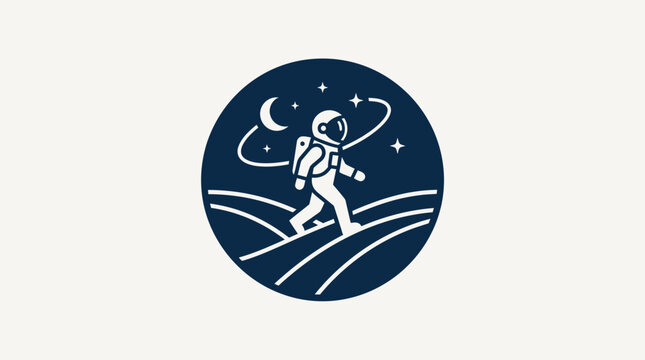 Astronaut Walking On A Planetary Surface