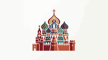 Obraz premium Stylized Illustration of St. Basil's Cathedral Moscow