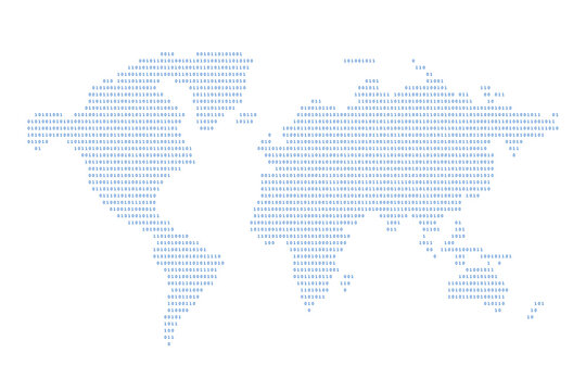 World map made of binary code digits with minimalist data visualization style. Perfect for technology themes, global networks, digital communication, cybersecurity concepts, and modern abstract design