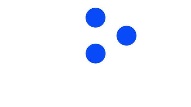 Three blue circular dots rotating in a smooth orbit. Modern and clean chasing dots loading animation for UI design.