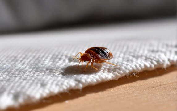 Close-up of Dead Bed Bug on Mattress after Insecticide Treatment Effectivity
