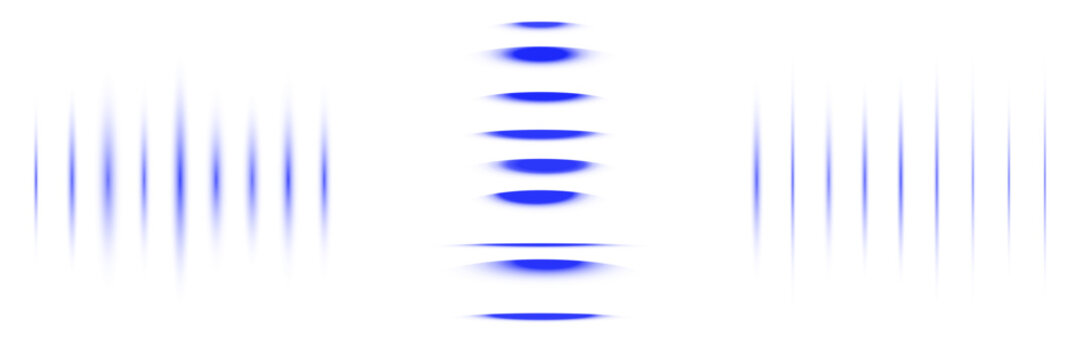 Quantum Interference Pattern Visualization, Blue Wave Particle Duality Physics Concept