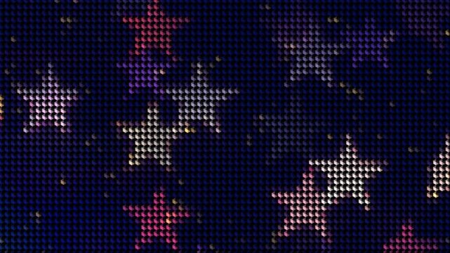abstract vector LED pixel stars motion background