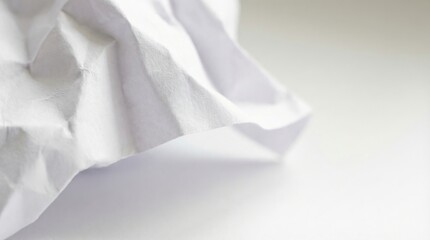 Obraz premium A crumpled white tissue on a clean surface